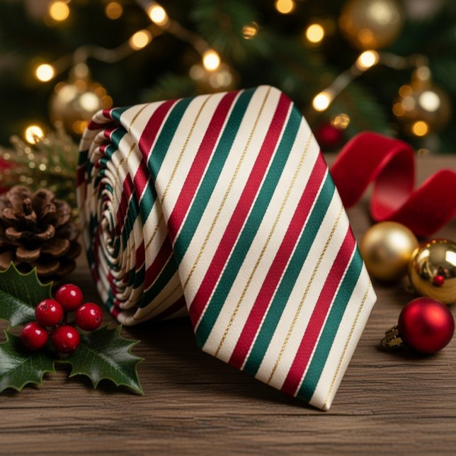 Corbata Rayas de Bastón de Caramelo Navideño Festivo (Subido por el creador)