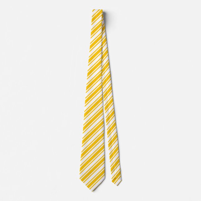 Corbata Rayas de caramelo amarillo y blanco (Anverso)