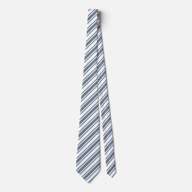 Corbata Rayas de caramelo azul-gris y blanco (Anverso)