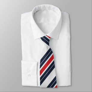 Corbata Rayas de caramelo azul marino rojo blanco