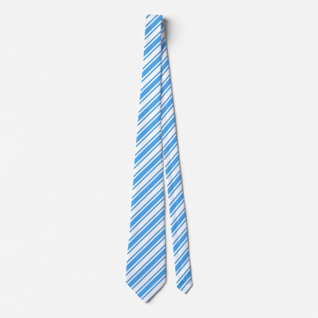 Corbata Rayas de caramelo azul y blanco (Anverso)