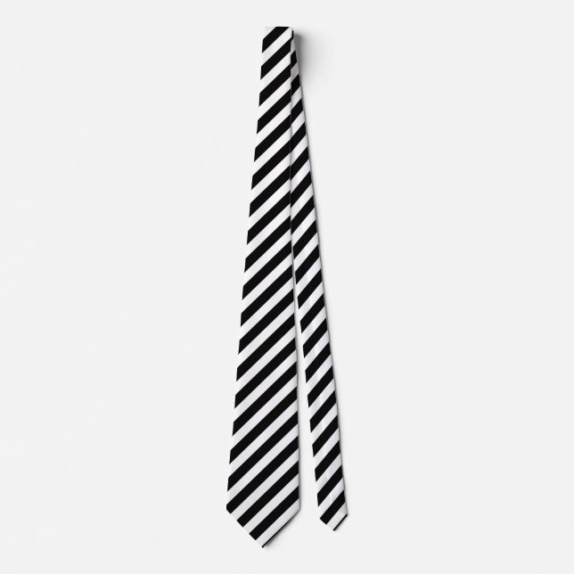 Corbata Rayas de caramelo blanco y negro (Anverso)