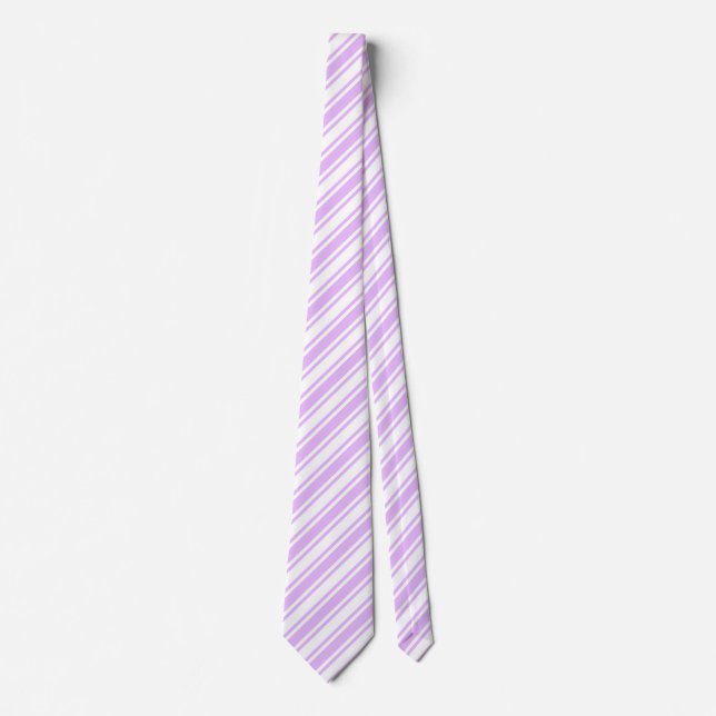 Corbata Rayas de caramelo blanco y púrpura (Anverso)