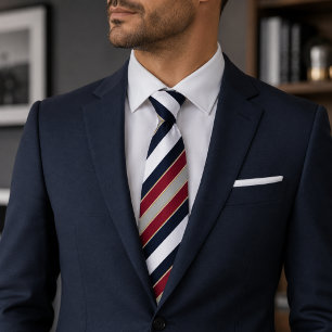 Corbata Rayas de caramelo clásicas en azul marino