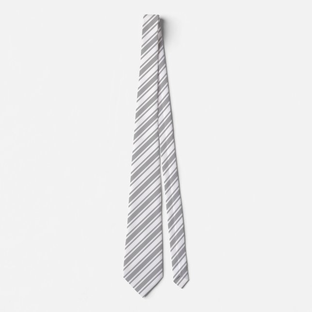 Corbata Rayas de caramelo gris y blanco (Anverso)