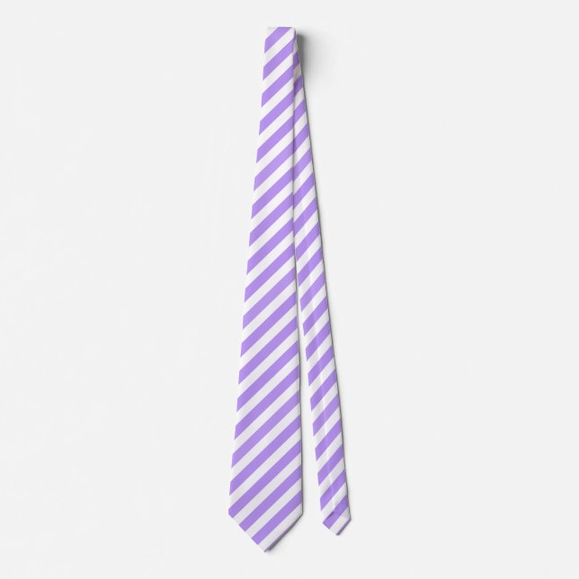 Corbata Rayas de caramelo morado y blanco (Anverso)