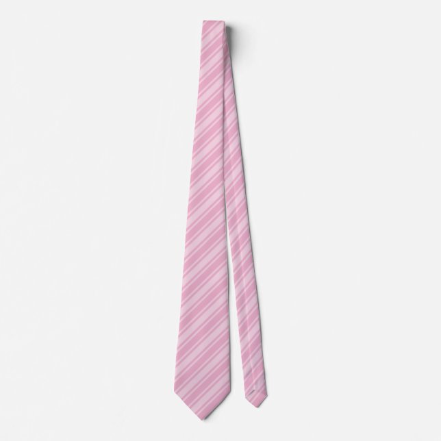 Corbata Rayas de caramelo rosa pálido (Anverso)