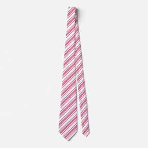 Corbata Rayas de caramelo rosa y blanco