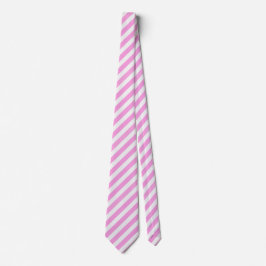 Corbata Rayas de caramelo rosa y blanco