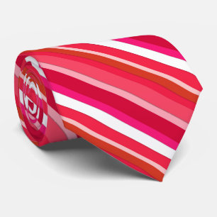Corbata Rayas de caramelos estratificadas - rojo, rosa y b
