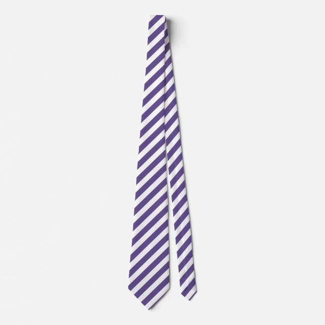 Corbata Rayas de caramelos ultravioletas y blancas (Anverso)