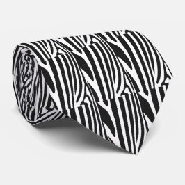 Corbata Rayas de cebra en blanco y negro