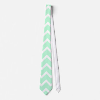 Corbata Rayas de Chevron del zigzag de la verde menta