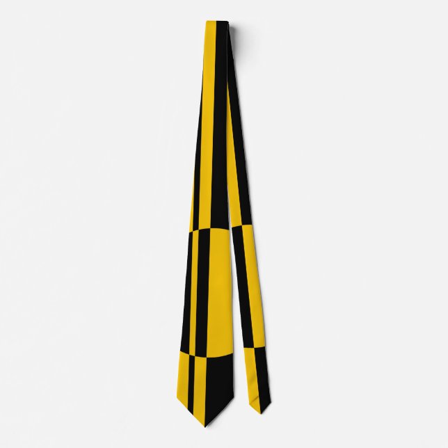 Corbata Rayas de círculo negrita amarillo negro positivas  (Anverso)