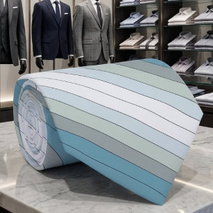 Corbata Rayas de color azul y gris en papel de acuarela
