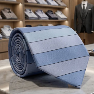Corbata Rayas de color azules y grises en papel de acuarel