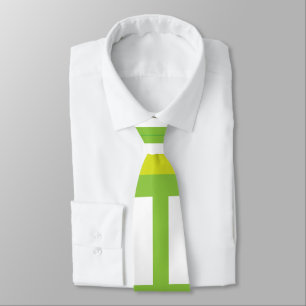 Corbata Rayas de color blanco verde lima