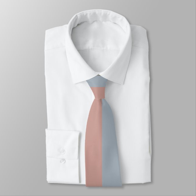 Corbata Rayas De Color Gris Milenario Rosa E Hielo Azul (Atado)