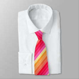 Corbata Rayas de color rosa, Naranja y amarillo
