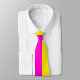 Corbata Rayas De Color Rosa Y Amarillo Canario Caliente