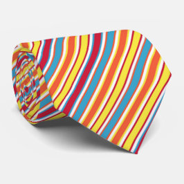 Corbata Rayas de colores Naranja, azul, amarillo, rojo, bl