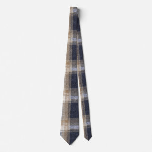 Corbata Rayas de Cuadros de Crema Azul