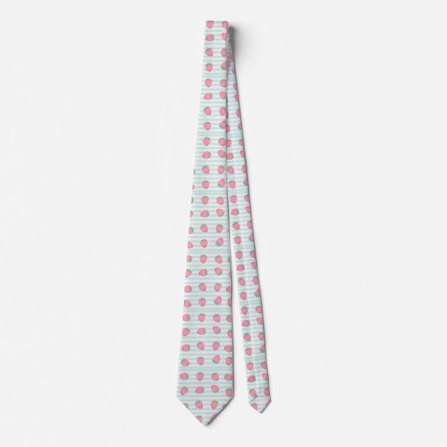 Corbata Rayas de Fresa Rosadas (Anverso)