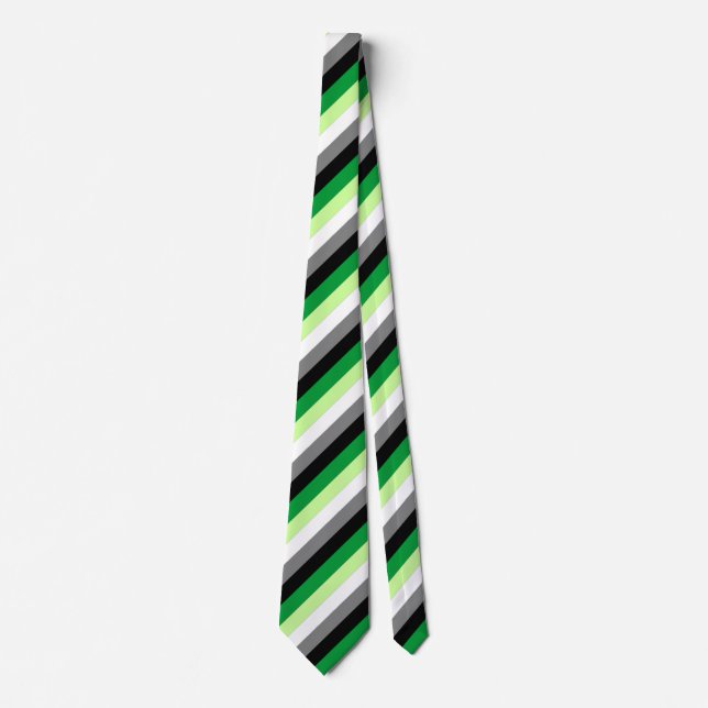 Corbata Rayas de la bandera aromántica (Anverso)