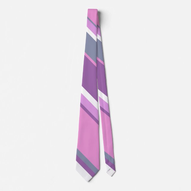 Corbata Rayas de lilac (Anverso)
