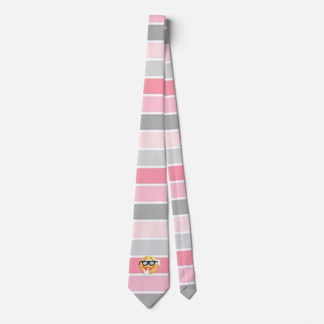 Corbata Rayas de Moda ,Cara Emoji (Anverso)