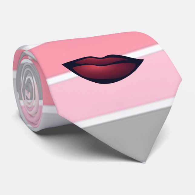 Corbata Rayas de moda, labios (Enrollado)