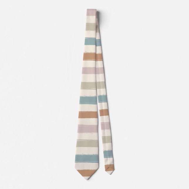 Corbata Rayas de pincel boho sin costuras tono tierra (Anverso)