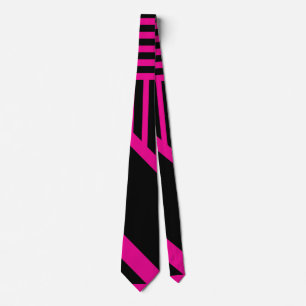 Corbata Rayas de triángulo en magenta y negro