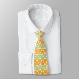Corbata Rayas de triángulo naranja verde