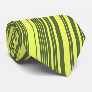Corbata Rayas de Verde Oliva y Amarillo Lima