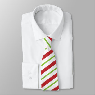 Corbata Rayas del navidad rojo, blancas y verdes