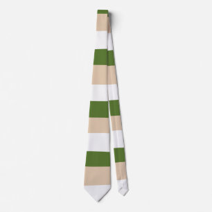 Corbata Rayas desiguales - Blanco, arena y verde pálido