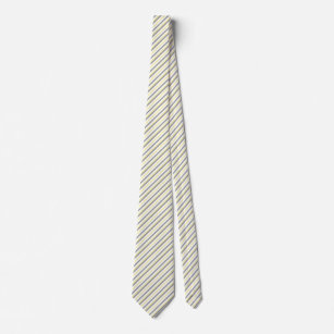 Corbata Rayas diagonales amarillo pálido, gris y blanco