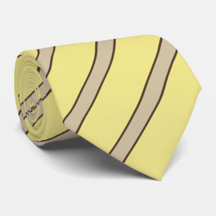 Corbata Rayas diagonales beige sobre clásico amarillo