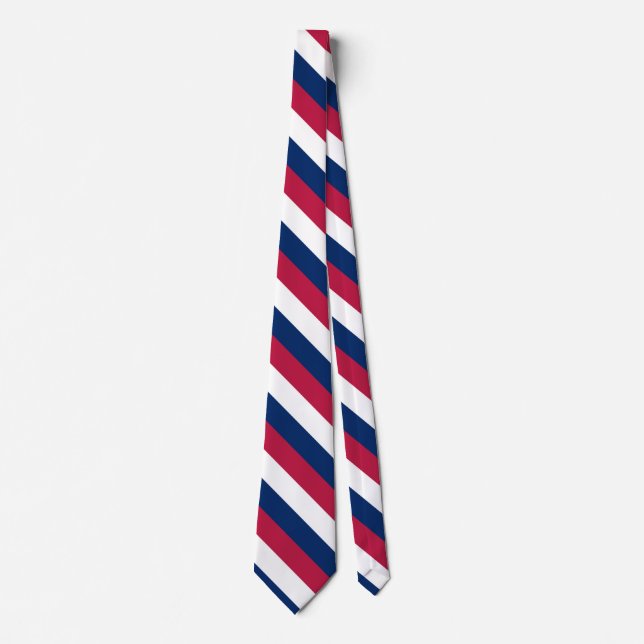 Corbata Rayas diagonales blancas y azules rojas (Anverso)