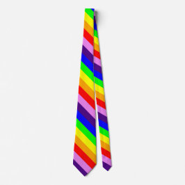 Corbata Rayas diagonales de arcoíris clásico colorido bril