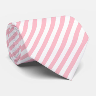 Corbata Rayas diagonales de gran tamaño rosadas y blancas