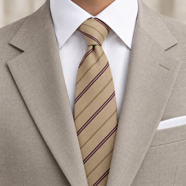 Corbata Rayas diagonales de lino ciruela (Subido por el creador)