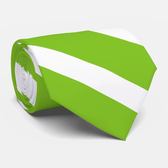 Corbata rayas diagonales verdes y blancas (Enrollado)