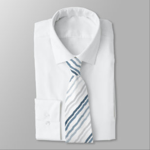 Corbata Rayas finas de acuarela, azul pizarra, gris sobre