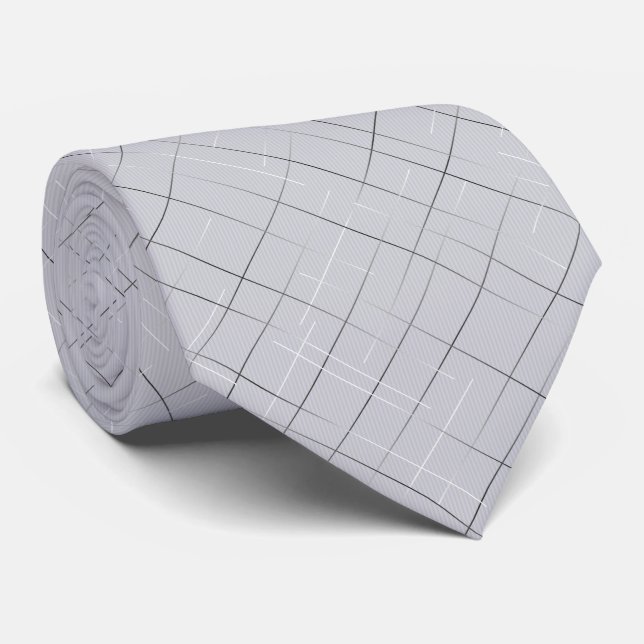 Corbata Rayas finas de bosquejo | Gris claro (Enrollado)