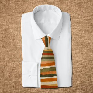 Corbata Rayas geométricas abstractas- estado de ánimo otoñ