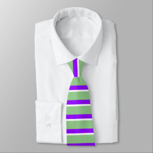 Corbata Rayas geométricas de color blanco morado