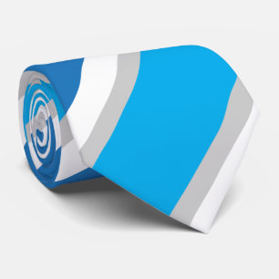 Corbata Rayas geométricas simples azules blancas y grises