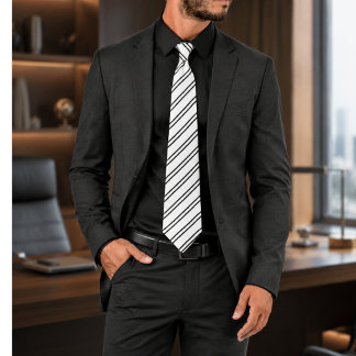 Corbata Rayas Gráficas en Blanco y Negro Striavelle